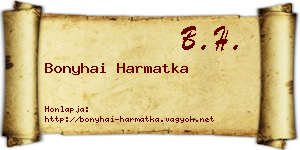 Bonyhai Harmatka névjegykártya